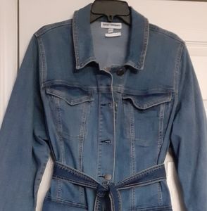 Denim Belt Tie Jacket